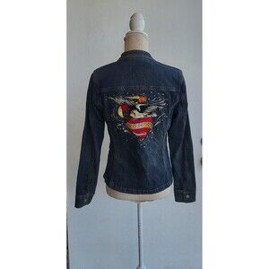 Harley-Davidson embroidered heart women's motorcycle denim biker jacket size s